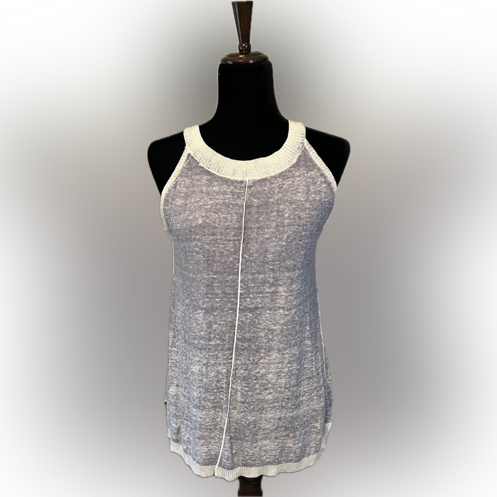 525 America Faded Heather Sleeveless Linen and Cotton Racerback Top size S